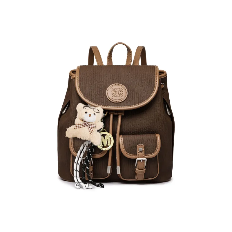 FAIRWHALE PU Backpack Regular Women's Caramel/Coffee/Khaki/Smoke Blue-1