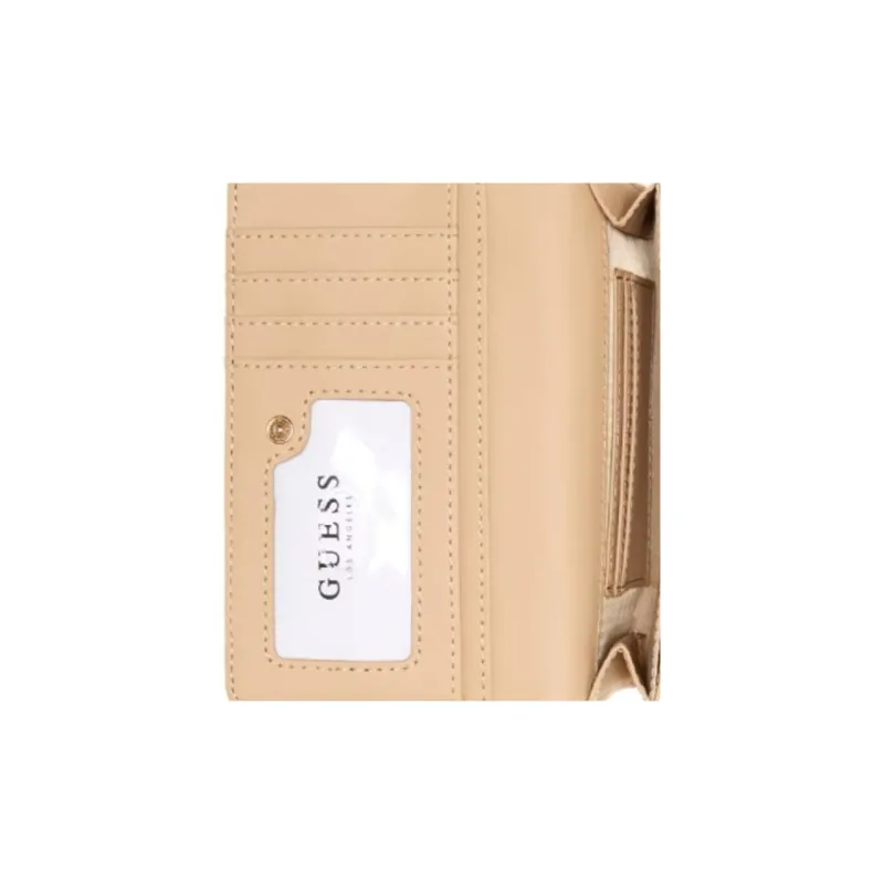 GUESS Artificial Leather Cell Phone Pouch Wallet Card Holder Women's Gray White-3