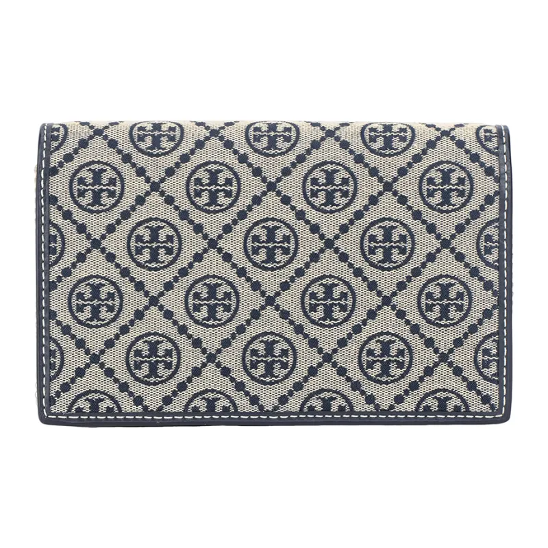 TORY BURCH T Monogram Leather Trim Shoulder Bag Crossbody Bag Women's Marine Blue-2