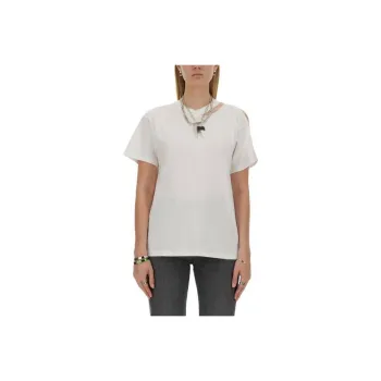 MM6 Maison Margiela Pin Detailed Ripped T Shirt