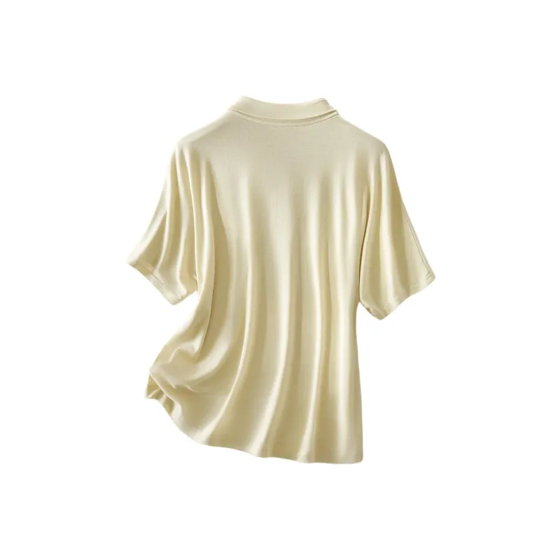 IHIMI Batwing Sleeve T Shirt Women's Yellow Cream-2