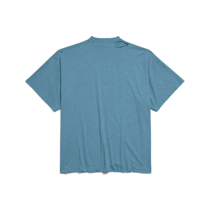 Balenciaga T Shirt Loose Fit Men's Blue Gray-1