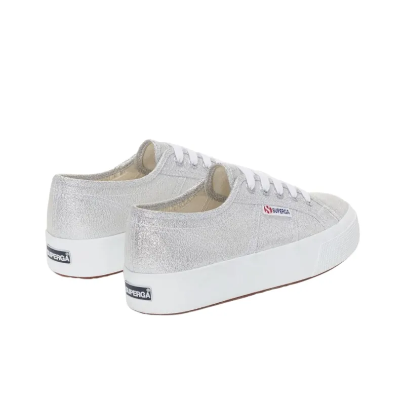 SUPERGA Abrasion Resistant Low Top Skateboard Shoes Women's Silver-2