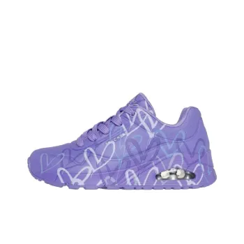 Jgoldcrown x Skechers Uno Anti Slip Wear Resistant Low Top Running Shoes Women's Purple