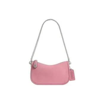 COACH SwingerOriginals Cow Split Leather Shoulder Bag Small Size Women's True Pink