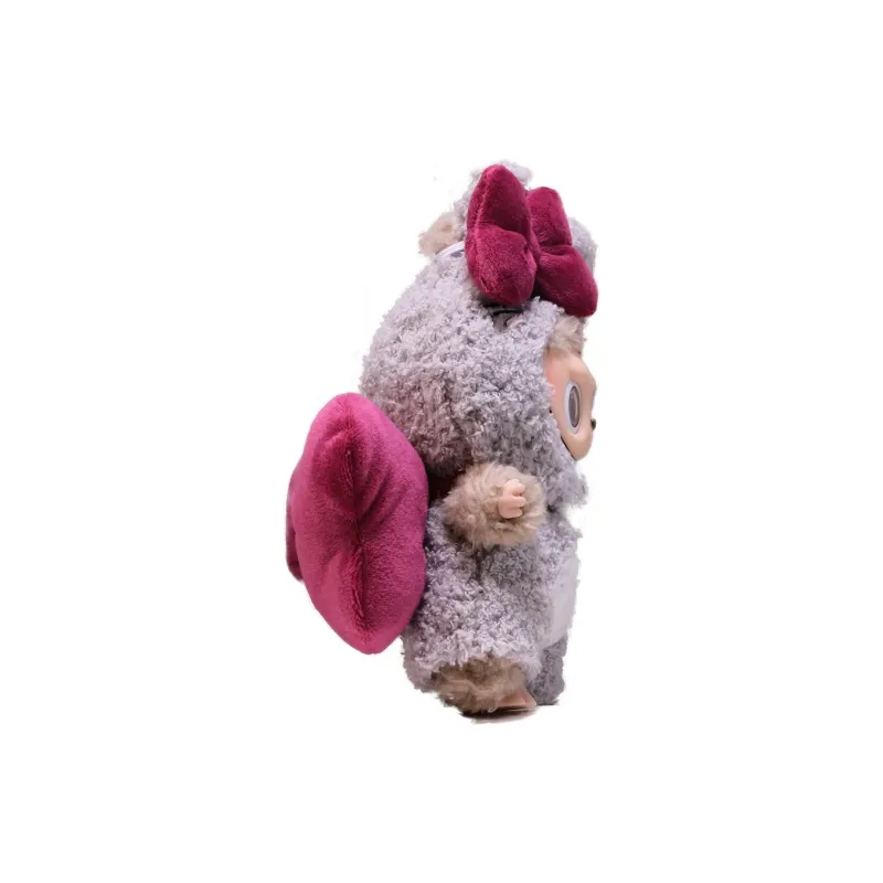 [Modified Doll] POP MART Labubu THE MONSTERS Heartbeat Macaron Collection, Chinchillas Bowknot, Cute Hang Tag Box 15cm-2