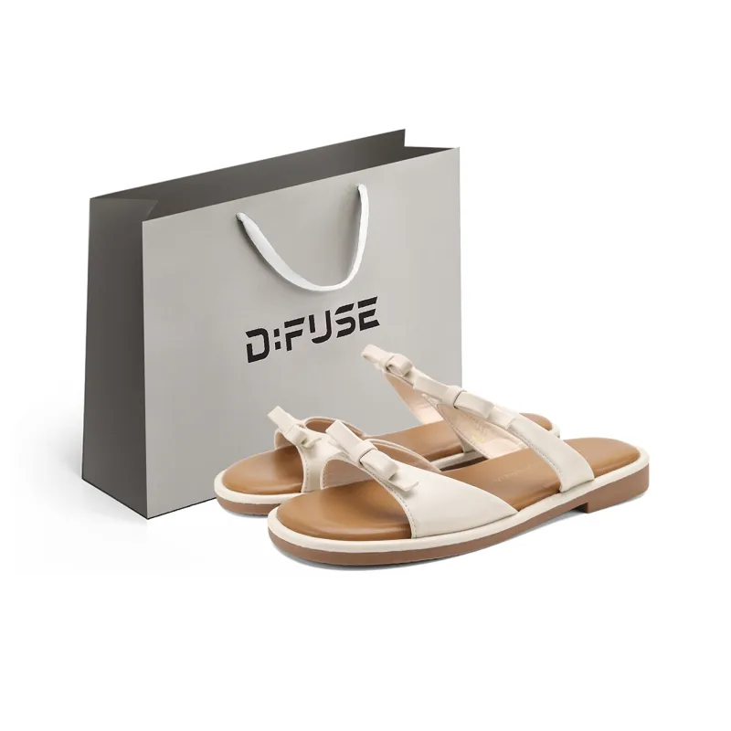 D FUSE SCANDINAVIA Stitching Leather Patchwork Slip Resistant Odor Resistant Slide Slippers Women's-6