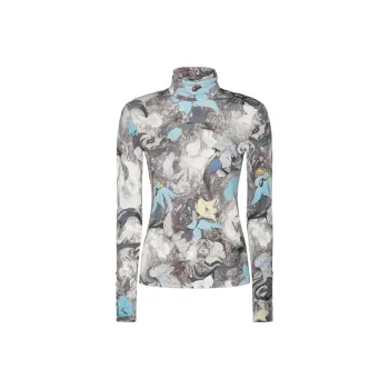 TORY BURCH Floral Printed Turtleneck Top