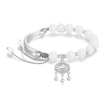 KiNGZiT White Jade Bodhi Bracelets Unisex