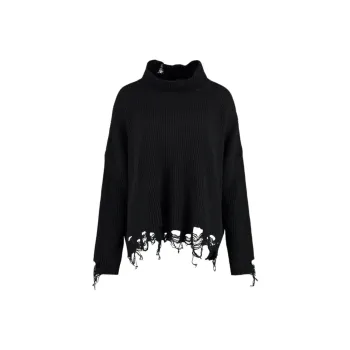 PINKO Distressed Turtleneck Sweater