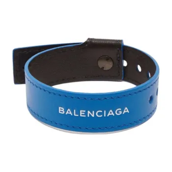 Balenciaga Leather Bracelets Unisex Blue