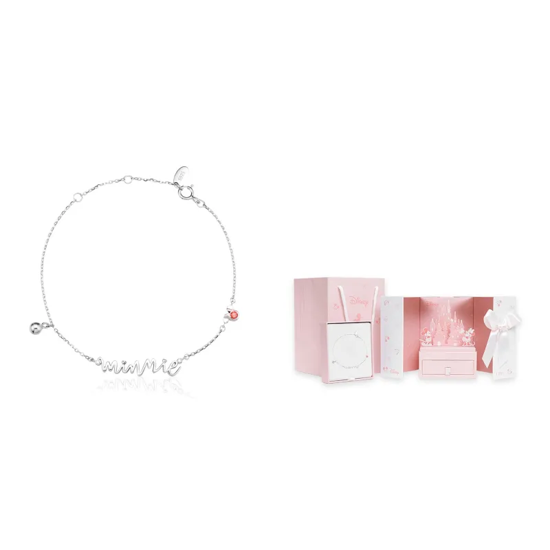 Disney Minnie Series S925 Silver Adjustable Bracelet Women's-0