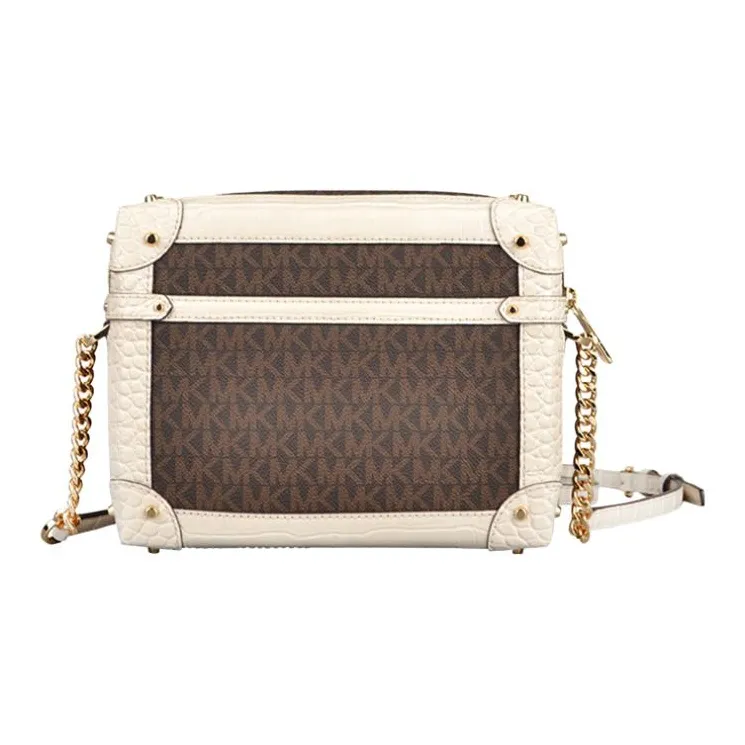 MICHAEL KORS MICHAEL KORS Handbag Collection Heodora PVC Box Bag, Shoulder Bag Women's Brown & Ecru-2
