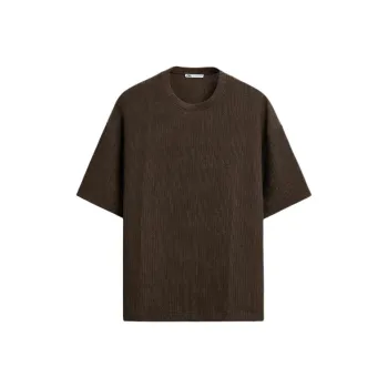 ZARA T Shirts Men Dark Brown