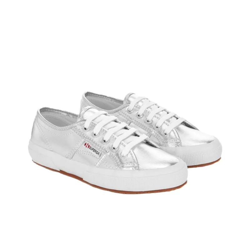 SUPERGA Abrasion Resistant Low Top Skateboard Shoes Unisex Silver-1