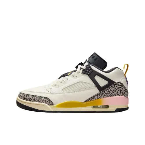 Jordan Spizike Anti Slip Wear Resistant Low Top Vintage Basketball Shoes Men's White