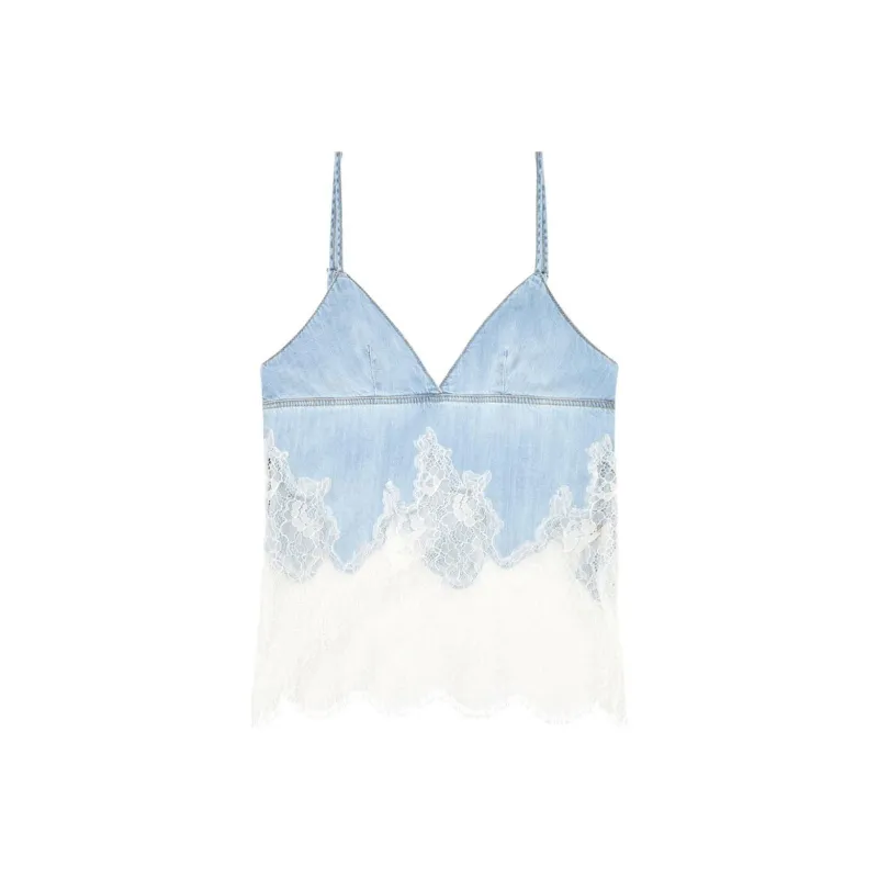 DIESEL DE MONY S Denim Cami W Lace Insert-0