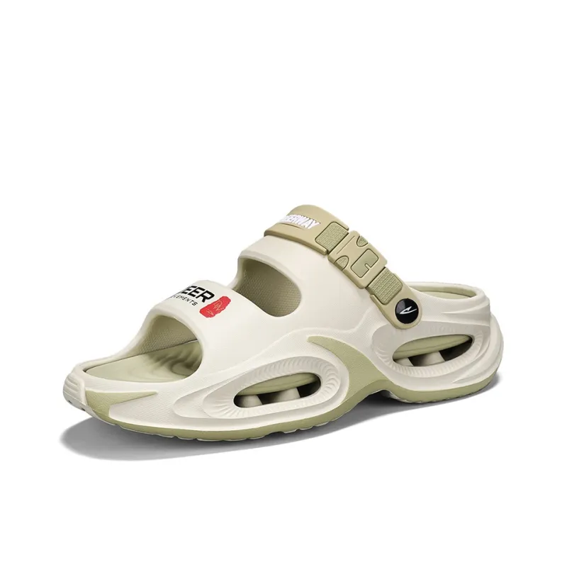 DEERWAY Slip Resistant Abrasion Resistant Cushioning Slide Slippers Men's Banxia Green-2