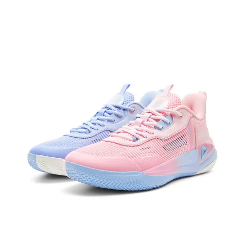 PEAK Hero 2 Cushioning, Slip Resistant, Rebound Low Top Basketball Shoes Men's Sky Blue Pearl Pink Mismatched