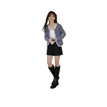 Mo Han Yi Mei Knitwear Women's Blue White Stripes