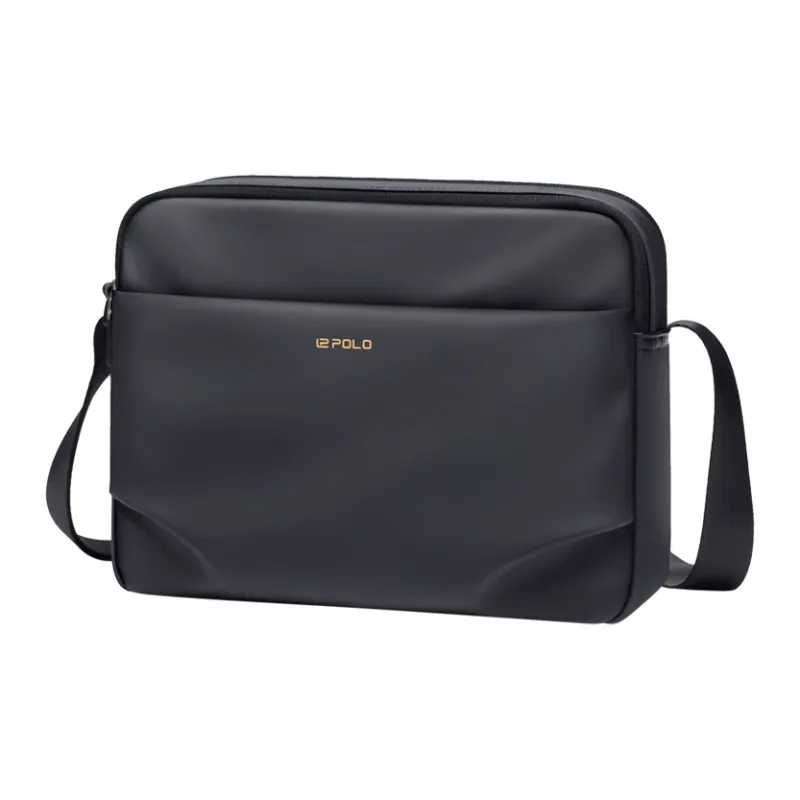 POLO Fabric Shoulder Bag, Crossbody Bag Men's Black/Gray-5