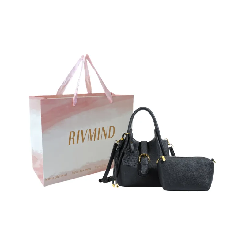 RIVMIND PU Combo Bag Shoulder Bag Crossbody Bag Handbag Women's White/Black/Apricot/Pink-5