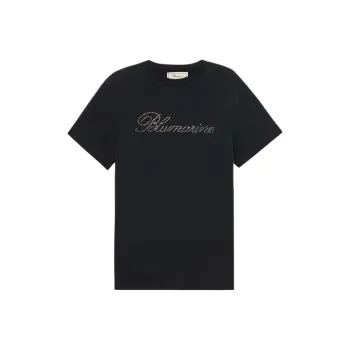 Blumarine Rhinestone logo T shirt