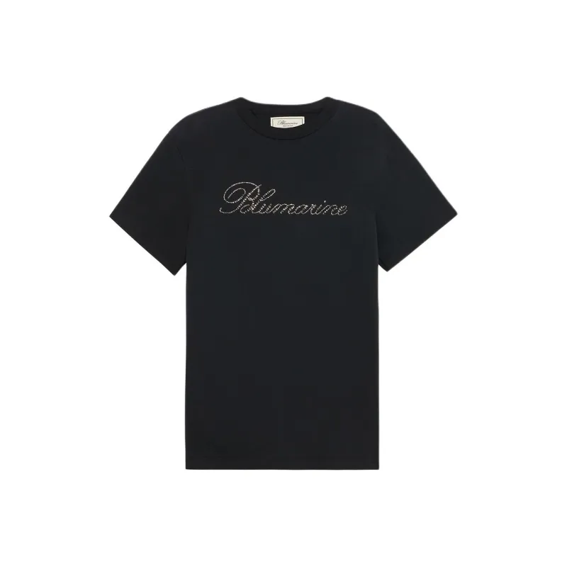 Blumarine Rhinestone logo T shirt-0
