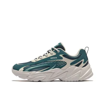 Erke Running Shoes Men Low Top Pine Green, Copper Cyan