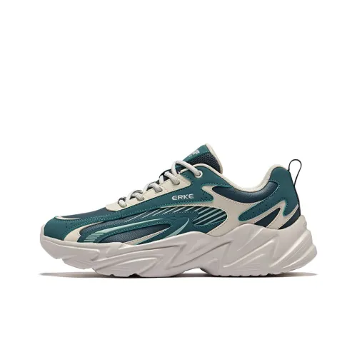 Erke Running Shoes Men Low Top Pine Green, Copper Cyan