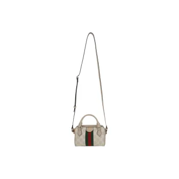 GUCCI Ophidia GG Supreme Canvas Boston Bag, Shoulder Bag, Crossbody Bag, Handbag Mini Women's Beige & Oat