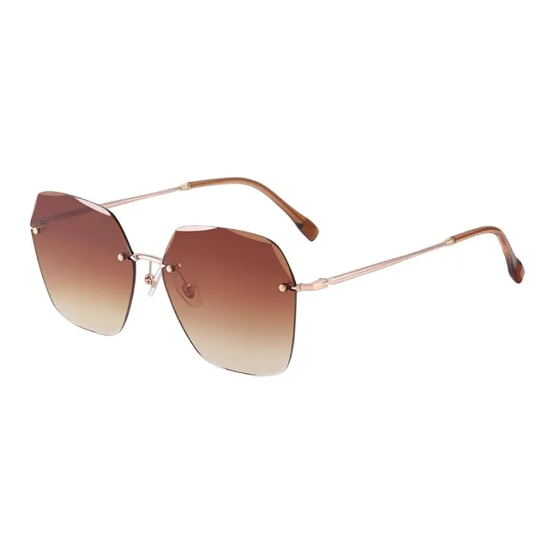 PULAIS Plate Alloy Frame Irregular Shape Sunglasses Unisex Multicolor-4