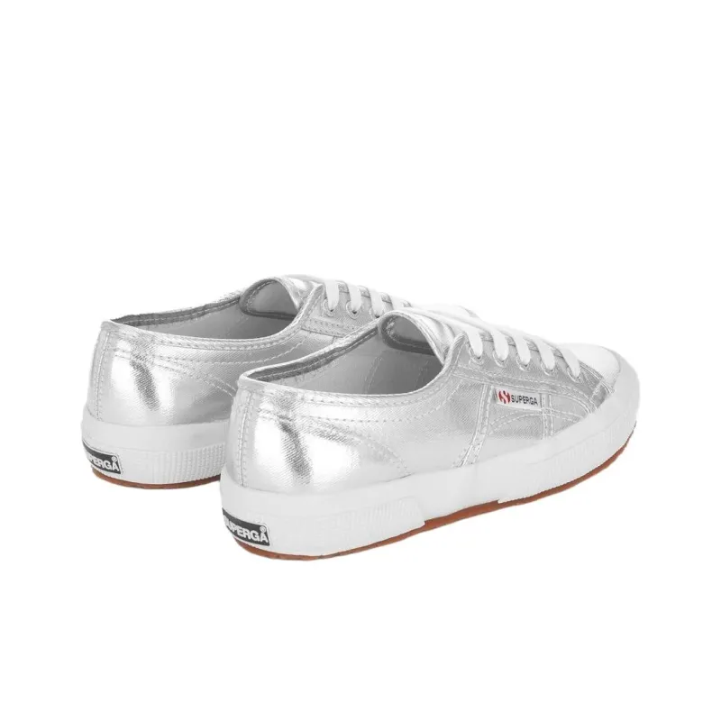 SUPERGA Abrasion Resistant Low Top Skateboard Shoes Unisex Silver-2