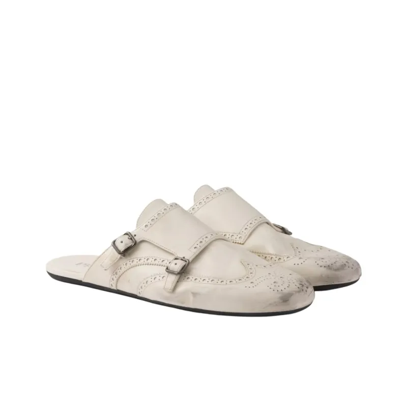 PRADA Closed Toe Slippers Men's Chalk White-2