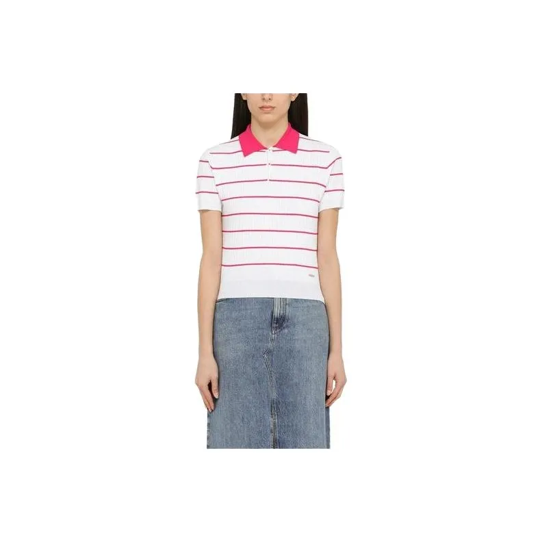 DSQUARED 2 Striped Knit Polo Shirt-0