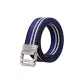 Silver-Tone Buckle with Sky Blue Stripes