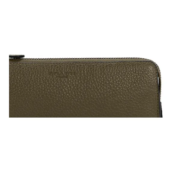 COACH Organizational Case Pebbled Leather Coin Purse Clutch Small Size Women's Bronze-2