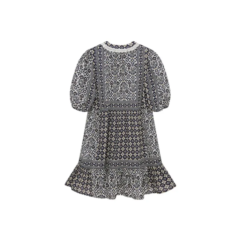 D'zzit Short Sleeved Dress Women's Dark Blue-1