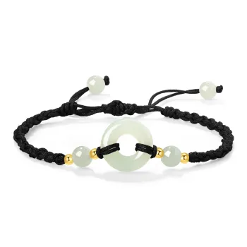 D.Get Hetian Jade Bracelets Pale Greenish White Jade Unisex