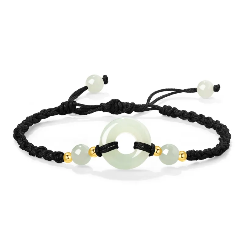 D.Get Hetian Jade Bracelets Pale Greenish White Jade Unisex-0