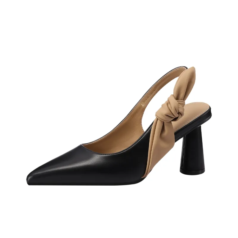 Mulinsen Rear Hollow Sandals Chunky Heel High Heels APPROXIMATELY 7.3CM Women's-6