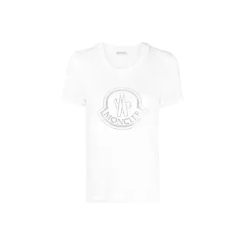Moncler Logo Embellished Crewneck T Shirt