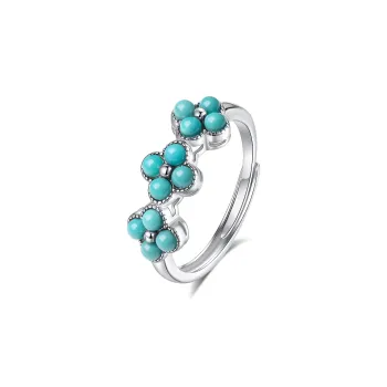 QIAOWUQIAONV Turquoise Rings Women's