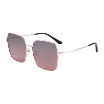 PULAIS Plate Alloy Frame Square Sunglasses Unisex Multicolor