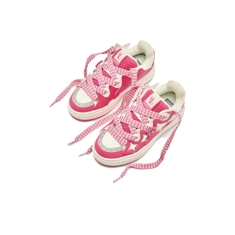 QIAODAN Anti Slip Wear Resistant Low Top Skateboard Shoes Women's Pink-2