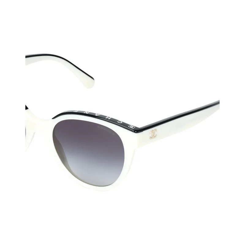 CHANEL Acetate Butterfly Sunglasses Women's White-4