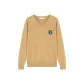 Light Camel Knitwear Sweater with S Letter Badge