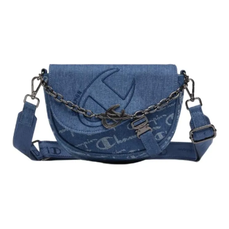 Champion Fabric Saddle Bag, One Shoulder Handbag Small Size Women's Multicolor-4