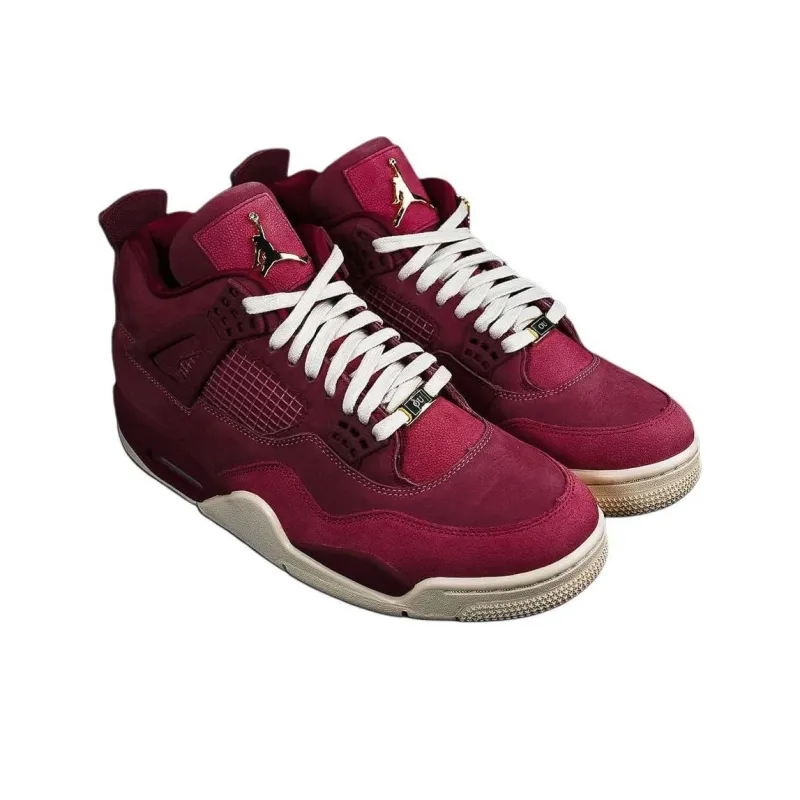 Jordan Air Jordan 4 Anti-Slip Wear-Resistant Mid-Top Basketball Shoes Unisex Burgundy-2