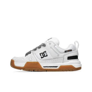 DC Shoes STAG Anti Slip And Wear Resistant Height Increasing Low Top Couple Skateboard Shoes Unisex White/Gray